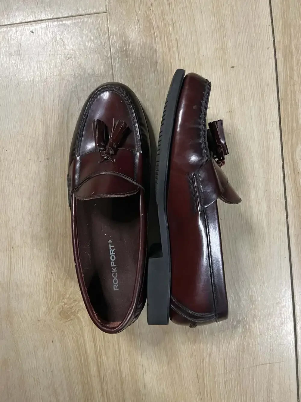 Rockport Men's Burgundy Leather Tassel Loafers